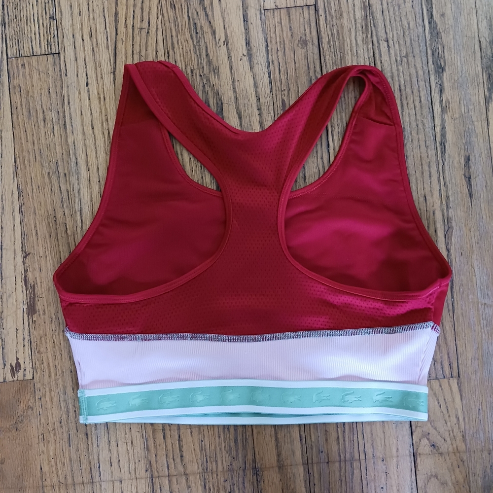Lacoste Women's Red and Pink Sportsbra - Picture 2 of 3